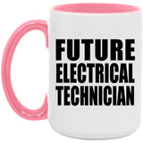 Future Electrical Technician - 15oz Accent Mug Pink