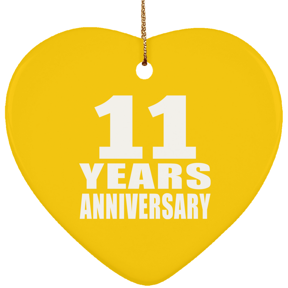 11th Anniversary 11 Years - Heart Ornament