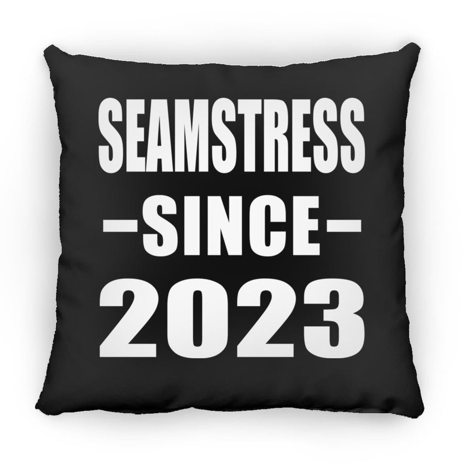 Seamstress Since 2023 - Throw Pillow Black