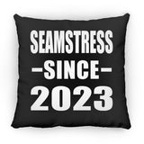 Seamstress Since 2023 - Throw Pillow Black