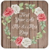 First Year As Mr & Mrs Day - Drink Coaster B
