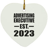 Advertising Executive Established EST. 2023 - Heart Ornament
