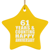 Happy 61st Anniversary 61 Years & Counting - Star Ornament