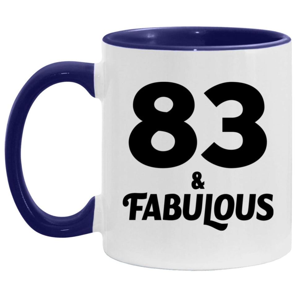 83rd Birthday 83 & Fabulous - 11oz Accent Mug Purple
