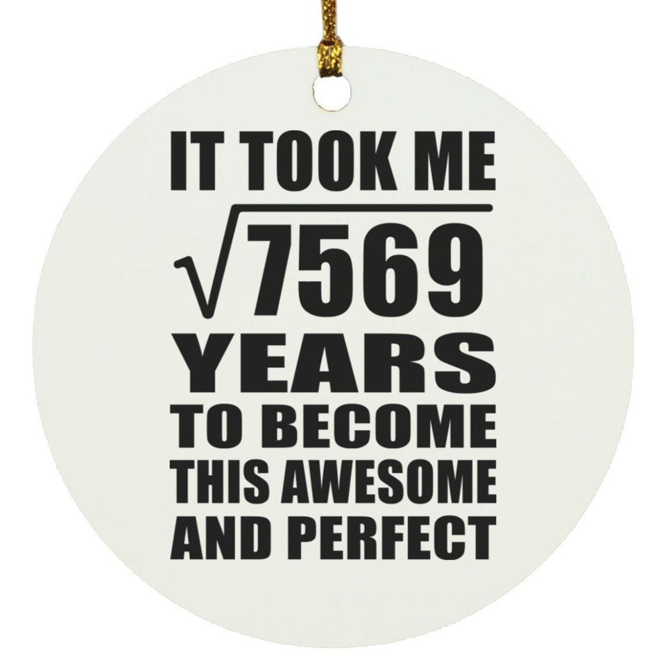 87th Birthday Took Square Root of 7569 Years To Awesome - Circle Ornament