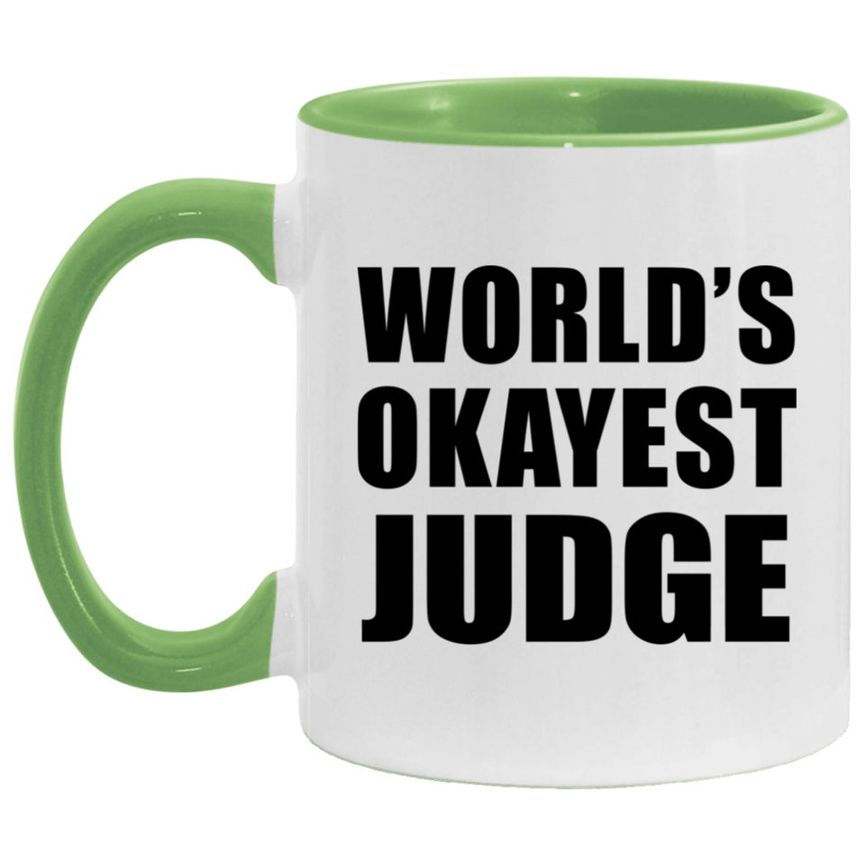 World's Okayest Judge - 11oz Accent Mug Green