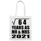 8th Anniversary Square Root of 64 Years As Mr & Mrs 2021 - Tote Bag White