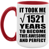 39th Birthday Took Square Root of 1521 Years To Awesome - 15oz Accent Mug Red