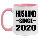 Husband Since 2020 - 11oz Accent Mug Pink