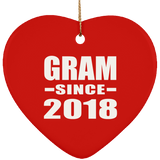 Gram Since 2018 - Heart Ornament