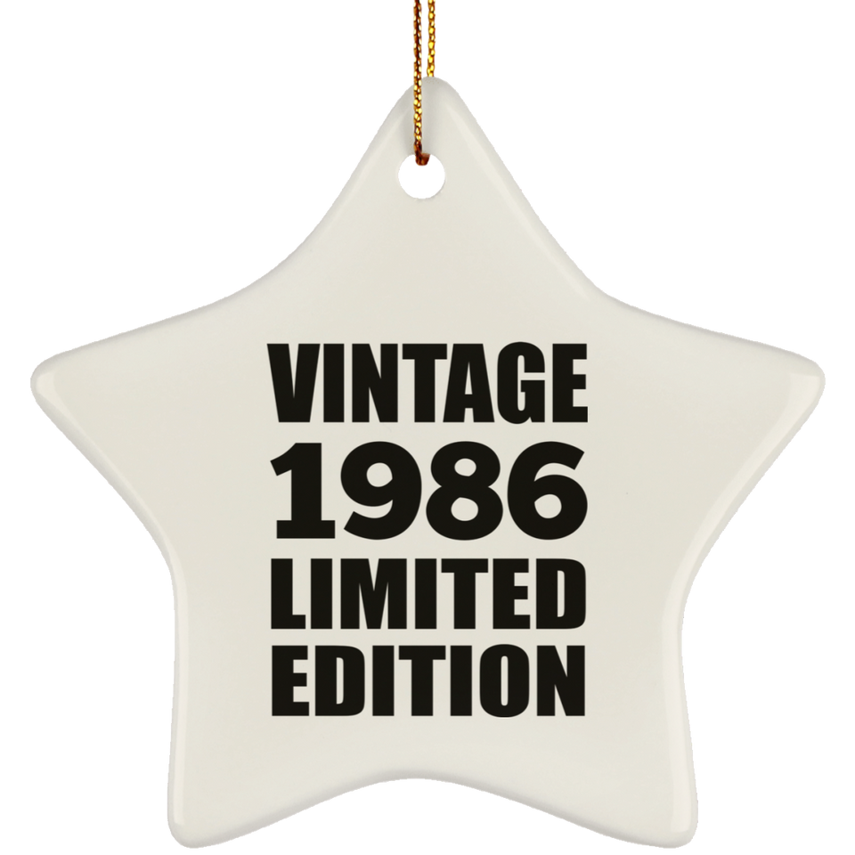 38th Birthday Vintage 1986 Limited Edition - Star Ornament