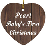 Pearl Baby's First Christmas - Heart Ornament D