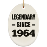 60th Birthday Legendary Since 1964 - Oval Ornament