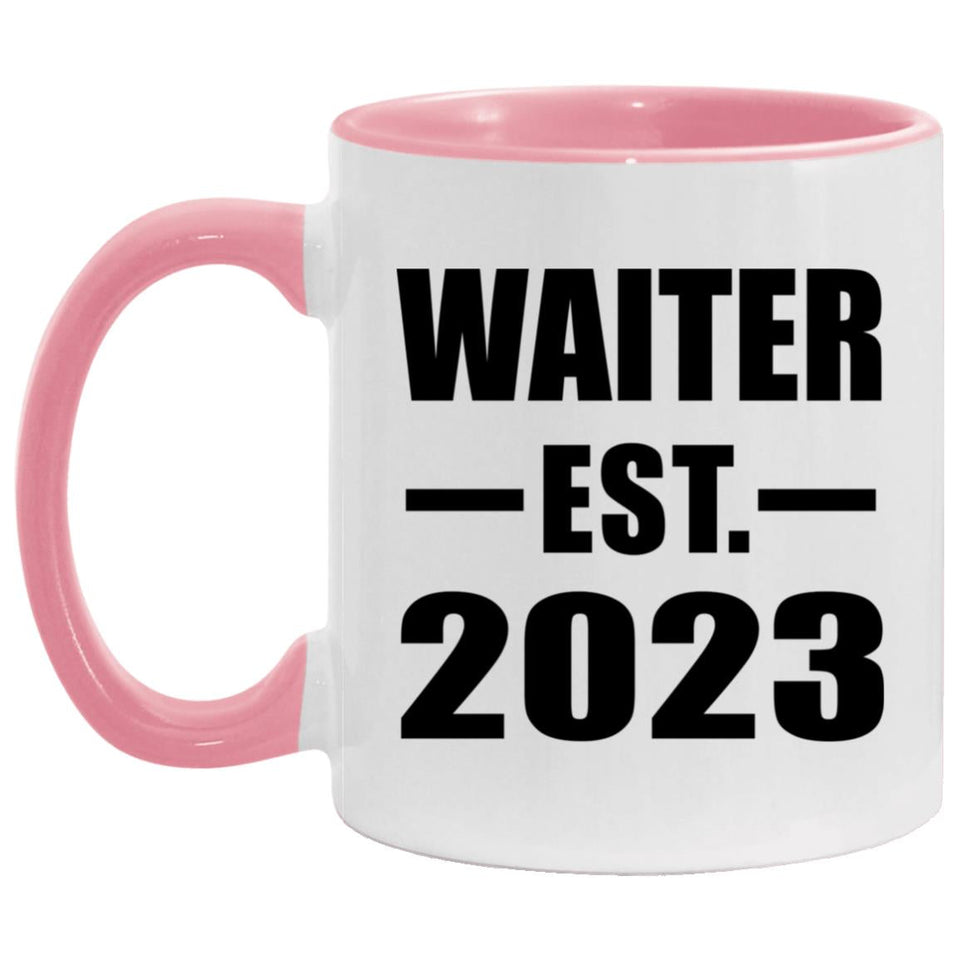 Waiter Established EST. 2023 - 11oz Accent Mug Pink