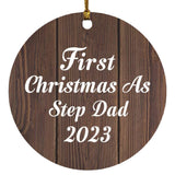 First Christmas As Step Dad 2023 - Circle Ornament D