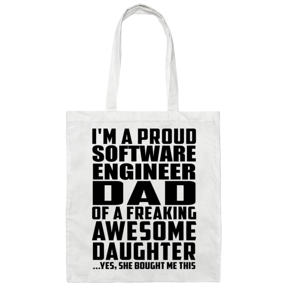 Proud Software Engineer Dad Of Awesome Daughter - Tote Bag White