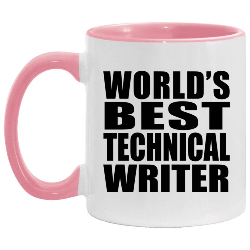 World's Best Technical Writer - 11oz Accent Mug Pink