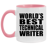 World's Best Technical Writer - 11oz Accent Mug Pink