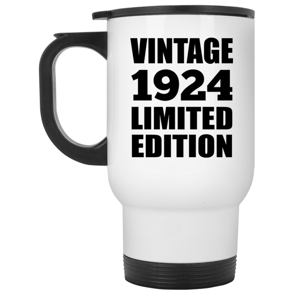 100th Birthday Vintage 1924 Limited Edition - White Travel Mug