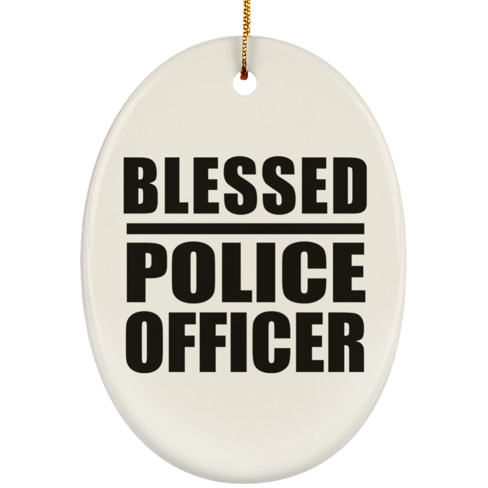 Blessed Police Officer - Oval Ornament