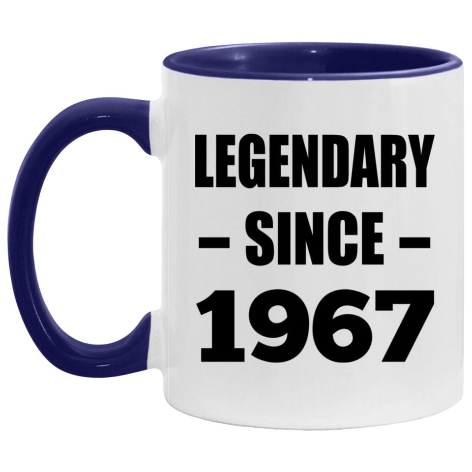 57th Birthday Legendary Since 1967 - 11oz Accent Mug Purple