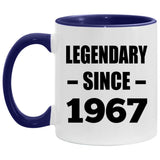 57th Birthday Legendary Since 1967 - 11oz Accent Mug Purple