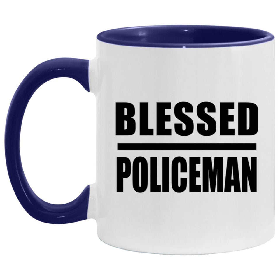 Blessed Policeman - 11oz Accent Mug Purple