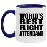 World's Best Flight Attendant - 11oz Accent Mug Purple