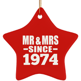 50th Anniversary Mr & Mrs Since 1974 - Star Ornament