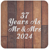 37th Anniversary 37 Years As Mr & Mrs 2024 - Drink Coaster E