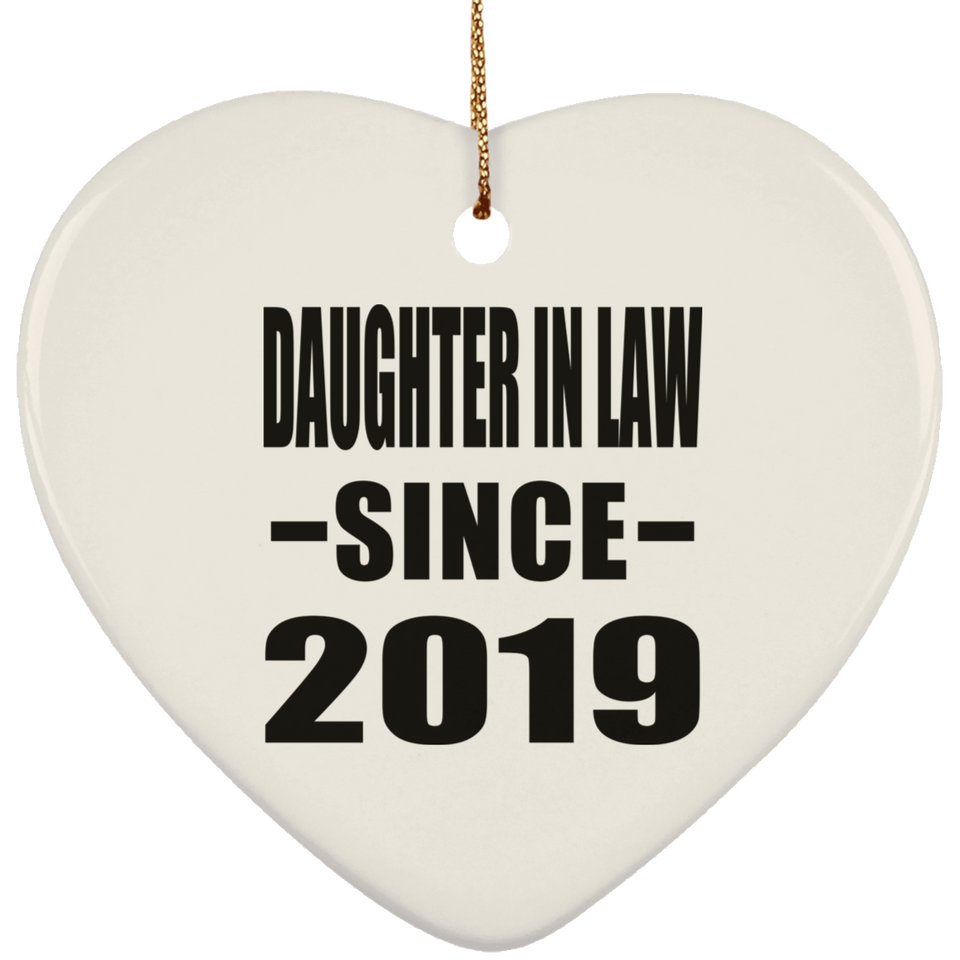 Daughter In Law Since 2019 - Heart Ornament