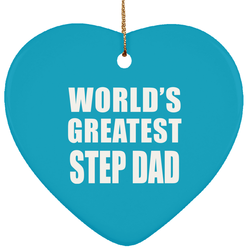 World's Greatest Step Dad - Heart Ornament