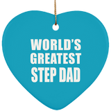 World's Greatest Step Dad - Heart Ornament