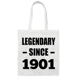 123rd Birthday Legendary Since 1901 - Tote Bag White