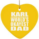 Karl World's Okayest Dad - Heart Ornament