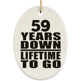 59th Anniversary 59 Years Down Lifetime To Go - Oval Ornament