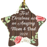 First Christmas As an Amazing Mom & Dad 2024 - Star Ornament A