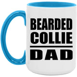 Bearded Collie Dad - 15oz Accent Mug Blue
