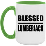Blessed Lumberjack - 15oz Accent Mug Green
