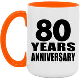 80th Anniversary 80 Years Anniversary - 15oz Accent Mug Orange