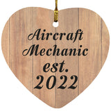 Aircraft Mechanic Established Est. 2022 - Heart Ornament C