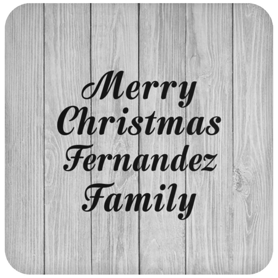 Merry Christmas Fernandez Family - Drink Coaster F