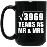 63rd Anniversary Square Root of 3969 Years As Mr & Mrs - 15oz Coffee Mug Black