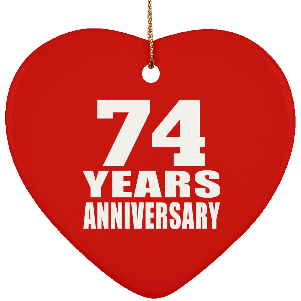 74th Anniversary 74 Years - Heart Ornament