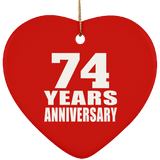 74th Anniversary 74 Years - Heart Ornament