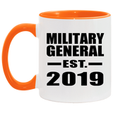 Military General Established EST. 2019 - 11oz Accent Mug Orange