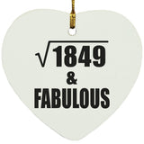 43rd Birthday Square Root of 1849 & Fabulous - Heart Ornament