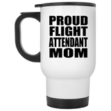 Proud Flight Attendant Mom - White Travel Mug