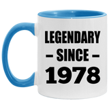 46th Birthday Legendary Since 1978 - 11oz Accent Mug Blue