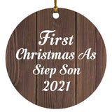 First Christmas As Step Son 2021 - Circle Ornament D